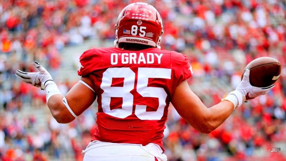 The former Arkansas Razorback tight end, CJ O'Grady, has the talent to play at the next level in the NFL.